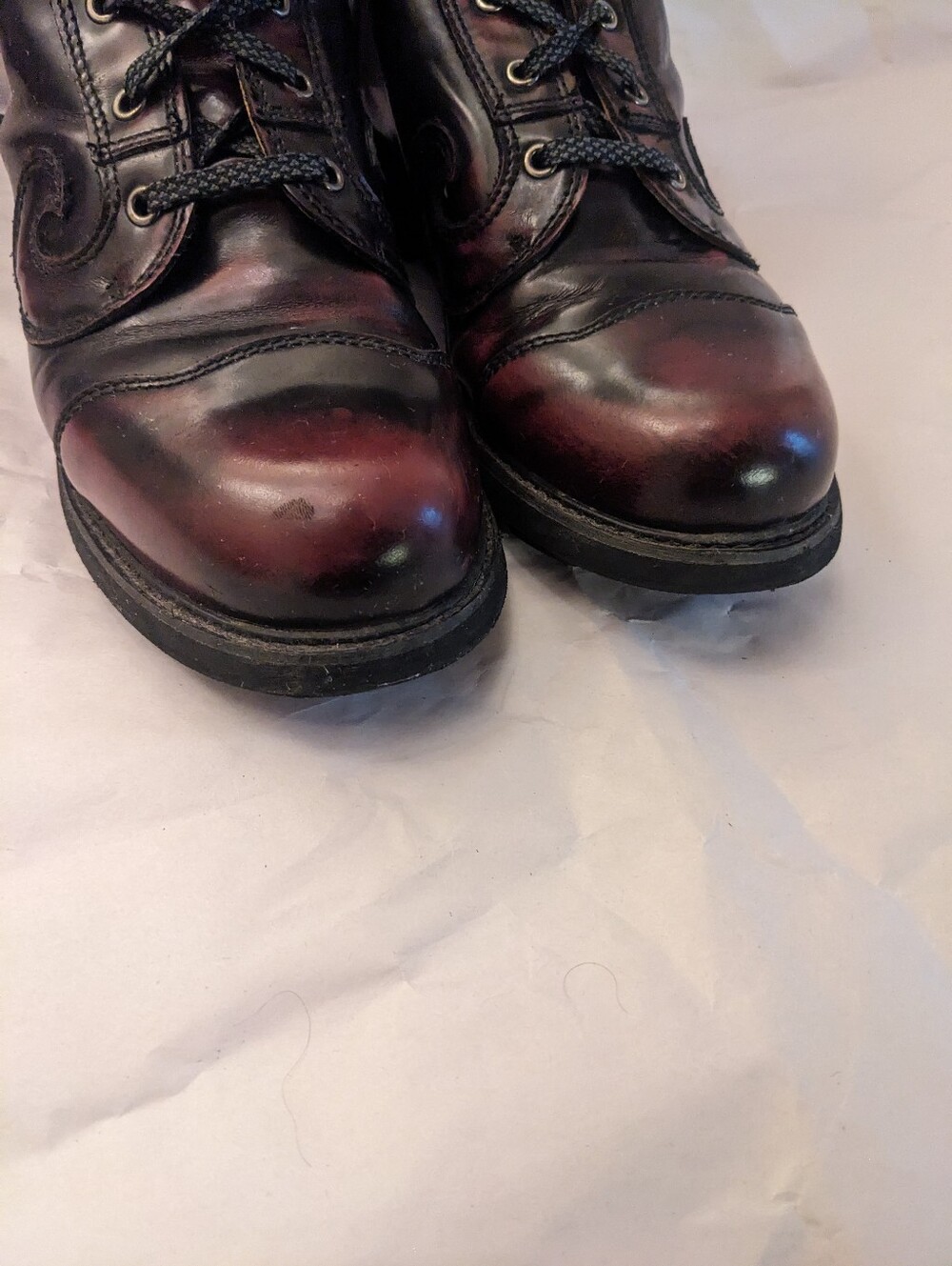 John Fluevog 7th Heaven DERBY SWIRL (6 Eye) Boots - Size M9/W11 - $499 Retail - Picture 2 of 7